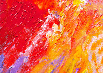 Abstract textured red background. Oil paint. High detail.