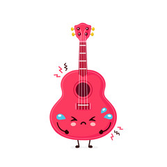 Cute happy smiling ukulele guitar