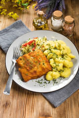 Breaded cod fillet.