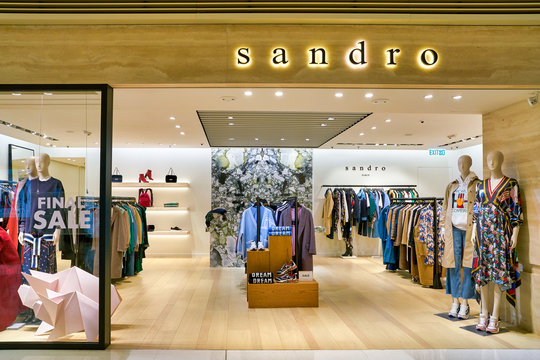 HONG KONG, CHINA - CIRCA JANUARY, 2019: entrance to Sandro store in Elements shopping mall