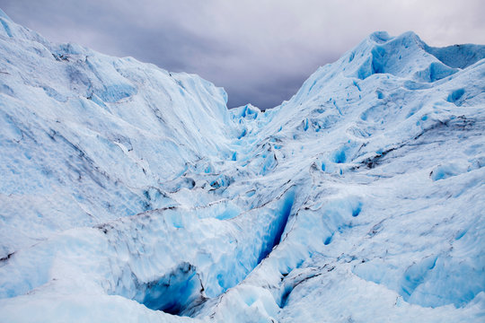 Detail of the Ice Field at Perito Moreno Glacier, Los Glaciares National Park, UNESCO World Heritage Site, Patagonia, Argentina, South America