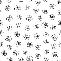 Flower pattern in black and white color for printing and textile