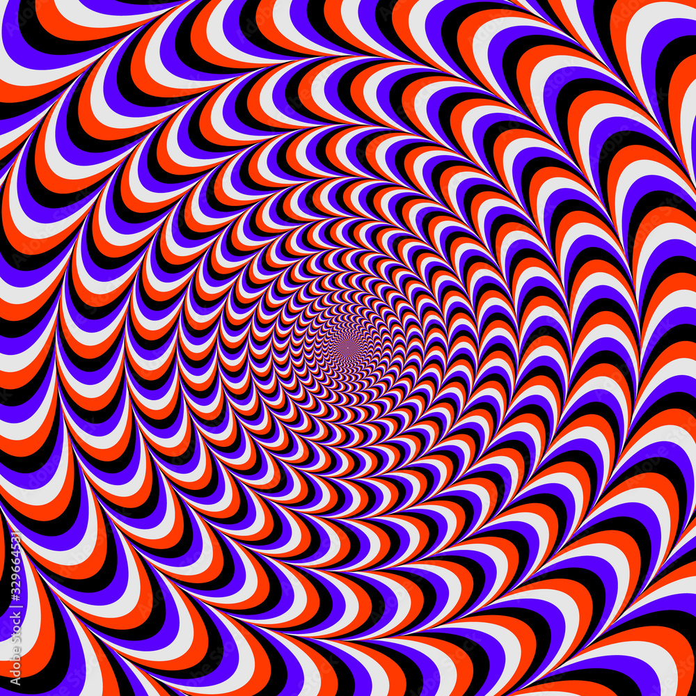 Aufkleber rounded color optical illusion. art psychedelic design.