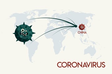 Vector studies on Coronavirus-themed World Map