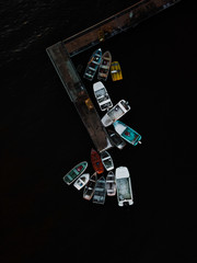 Aerial View of Docked Boats on the Coast of Maine
