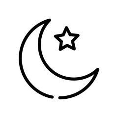 moon night with star line style icon