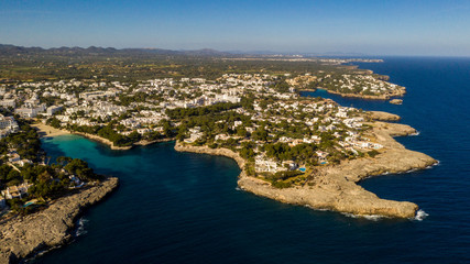 the Cala d'or Mallorca Spain top view