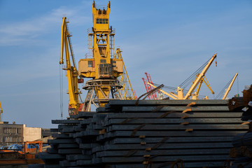 cargo of steel in the port