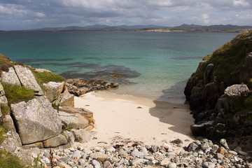Beach covered in rocks in Ireland