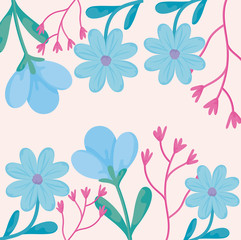 Obraz premium Floral pink background with spring flowers