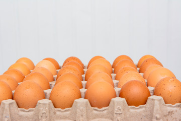 Pack de huevos de color. Producto de campo. Granja.