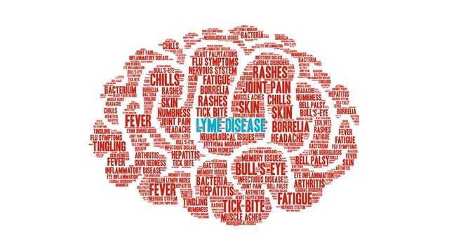 Lyme Disease word cloud on a white background.