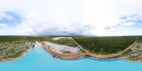 Spherical panorama 360 degrees of Buraco Azul Castelhano, Acaraú, Ceara 18 km from Jericoacoara