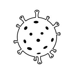 Virus bacteria cell vector icon illustration isolated on white.