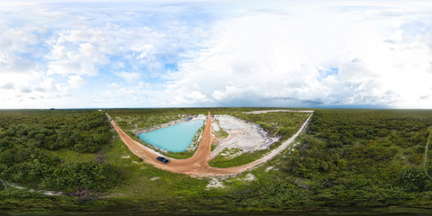 Spherical panorama 360 degrees of Buraco Azul Castelhano, Acaraú, Ceara 18 km from Jericoacoara