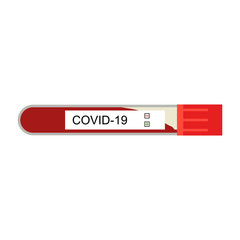 Coronavirus covid-19 virus blood test probe in a tube.