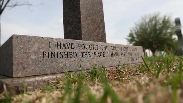 Gravestone Bible Verse Close Up