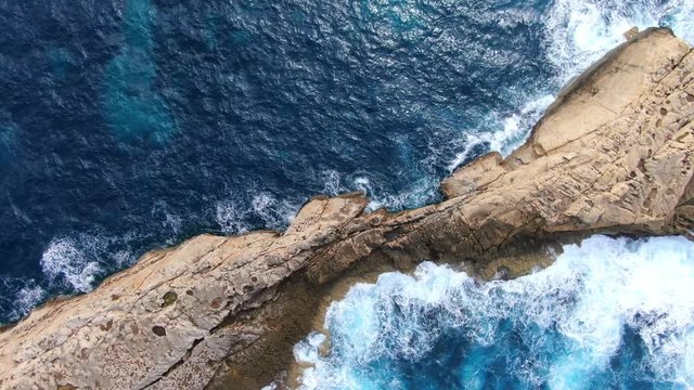 Aerial view over Dwerja Bay on the island of Gozo Malta - aerial photography
