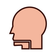 head human profile body part flat style