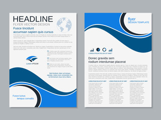 Modern professional two-sided flyer vector design template