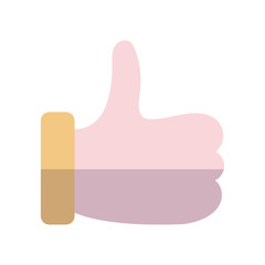 hand with thumb up icon, flat style