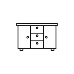 Sideboard icon template black color editable. Sideboard icon symbol Flat vector illustration for graphic and web design.