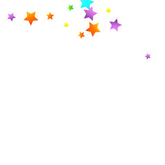 Rainbow Festive Confetti. Carnival Star Falling.