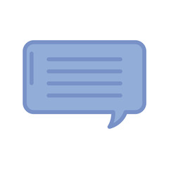speech bubble icon, blue outline style