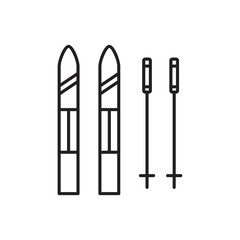 Skis icon template black color editable. Skis icon symbol Flat vector illustration for graphic and web design.