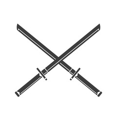 Katana Samurai Sword Martial Arts Weapons Vector Icon illustration Silhouette.