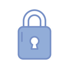 security padlock icon, blue outline style