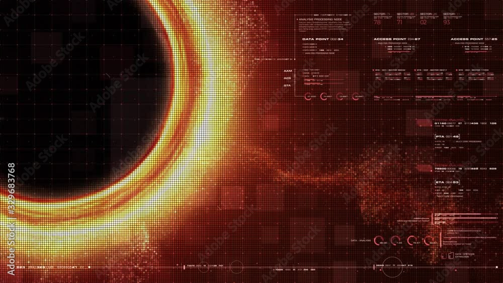 Poster futuristic black hole simulation of a region of space-time exhibiting such strong gravitational effe
