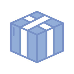 package box icon, blue outline style