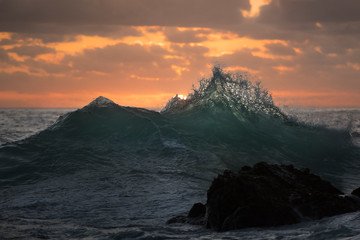 Splashing waves, Byron Bay Australia