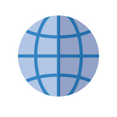 global sphere icon, flat style