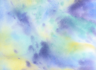Fototapeta na wymiar Close Up of colorful watercolor hand-painted art illustration abstract art background. Watercolor sky illustration.