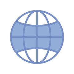 global sphere icon, blue outline style