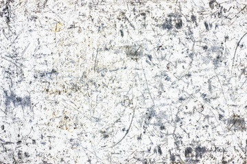 Scratched metal texture. Peeling paint background. White rusty brushed iron sheet. Cracked steel pattern. Industrial backdrop for graphic design.