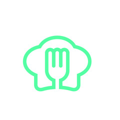 chef hat and fork logo 