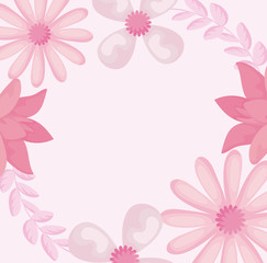 pink floral background with beautiful flowers