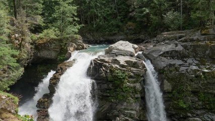 view of the top of nooksack falls in the pacific northwest
