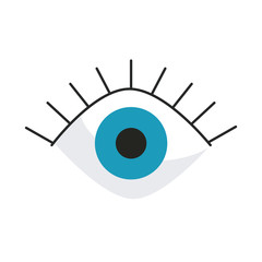 eye human organ flat style icon