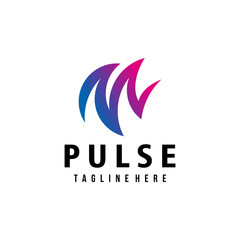 pulse logo icon vector isolated