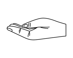 Hand with palm open cartoon isolated