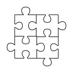 puzzle game pieces isolated icon
