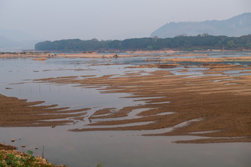 The water in the Mekong River has fallen to a critical level, Sangkhom district, Loei province, Thailand