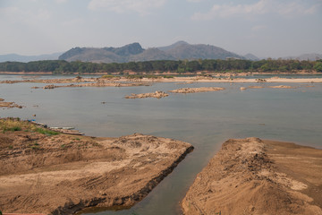 The water in the Mekong River has fallen to a critical level, Sangkhom district, Loei province, Thailand