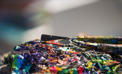 Oil painting on trowel