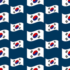 south korea wavy flag seamless pattern vector illustration background
