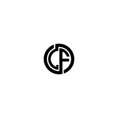 CF C F Letter Logo Design Vector
